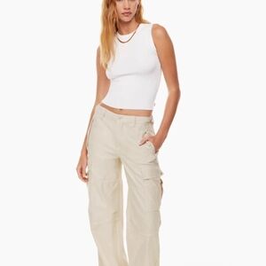 Aritzia Cream Wide Leg Cargo Pants